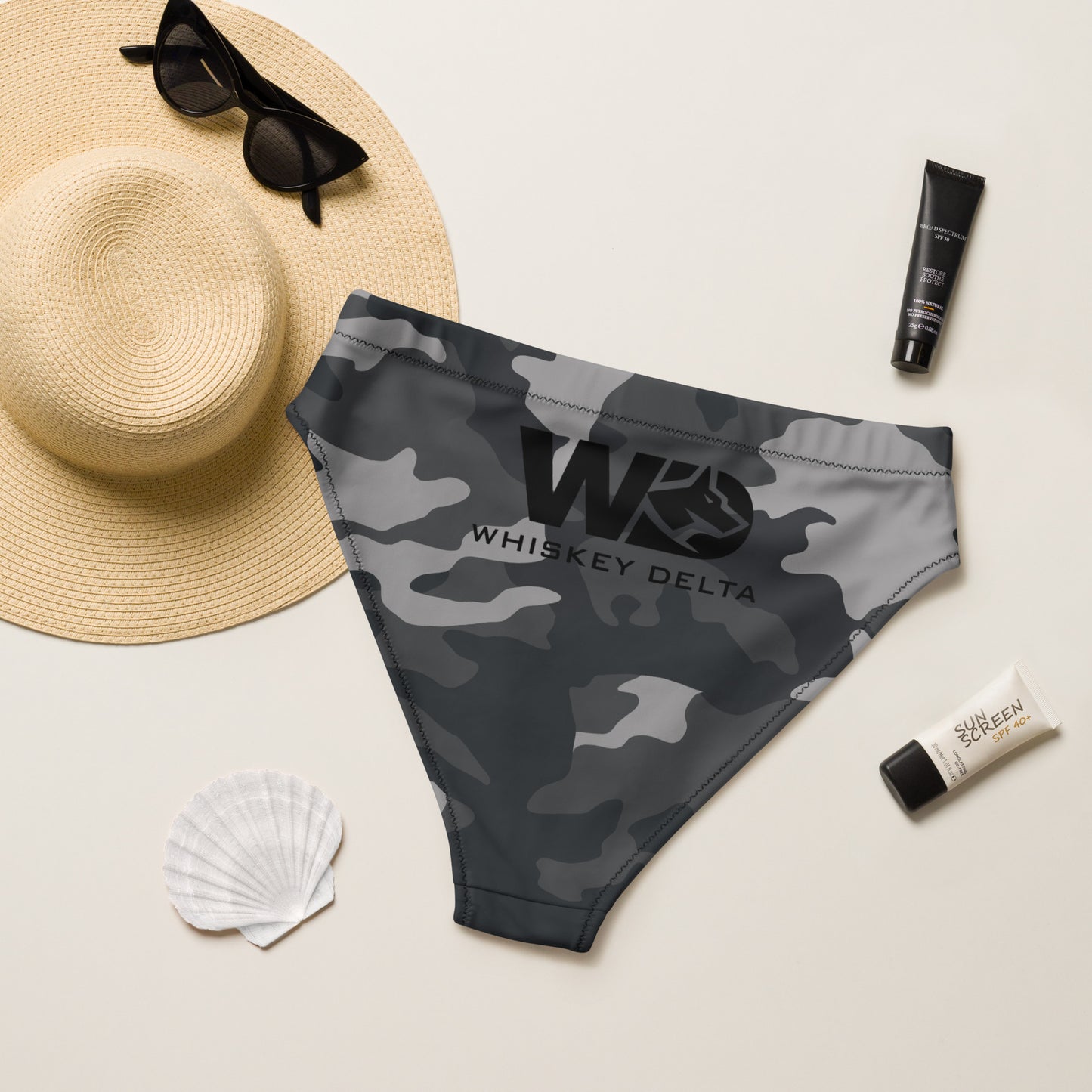 High Waist Bikinihose WD - camo black