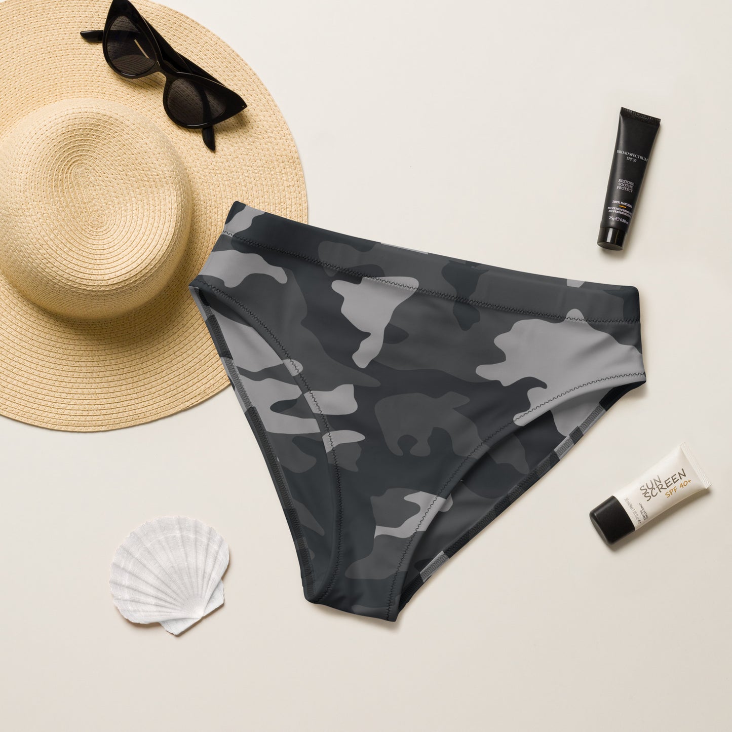 High Waist Bikinihose WD - camo black