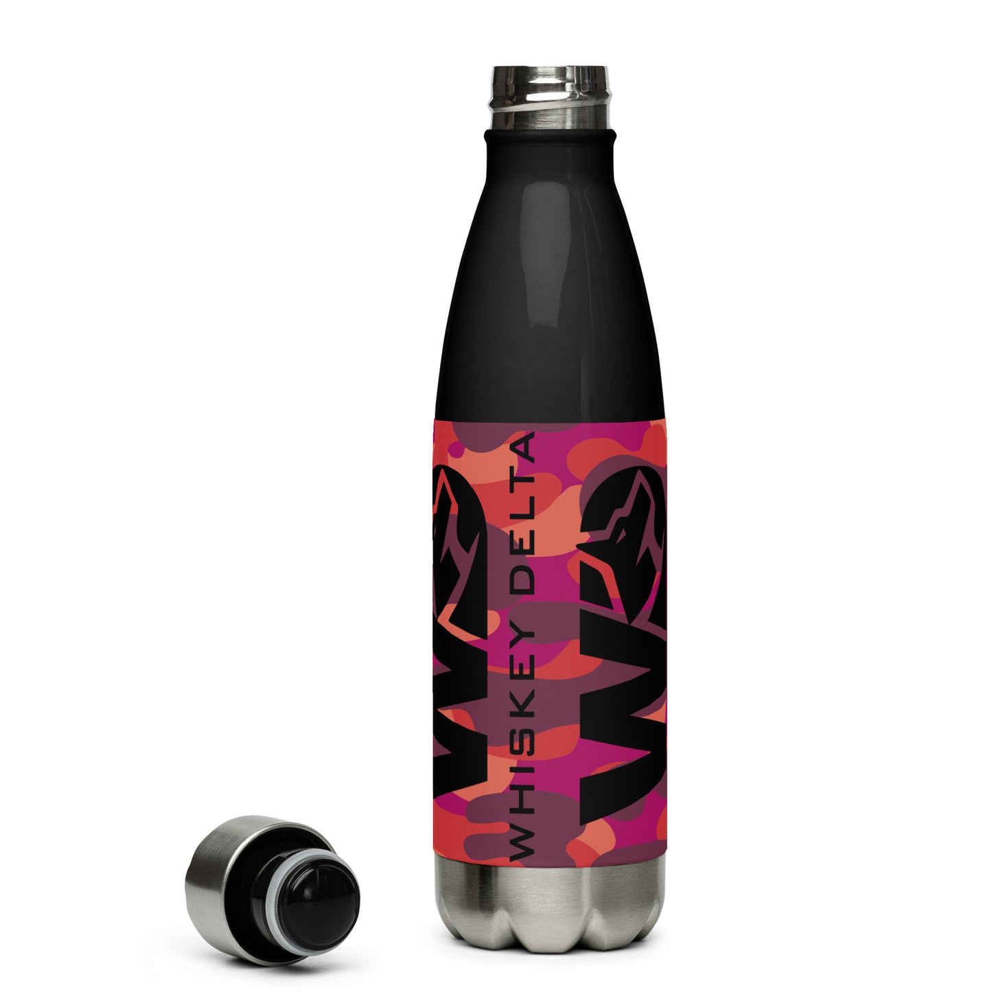 Edelstahl Trinkflasche WD - camo red berry