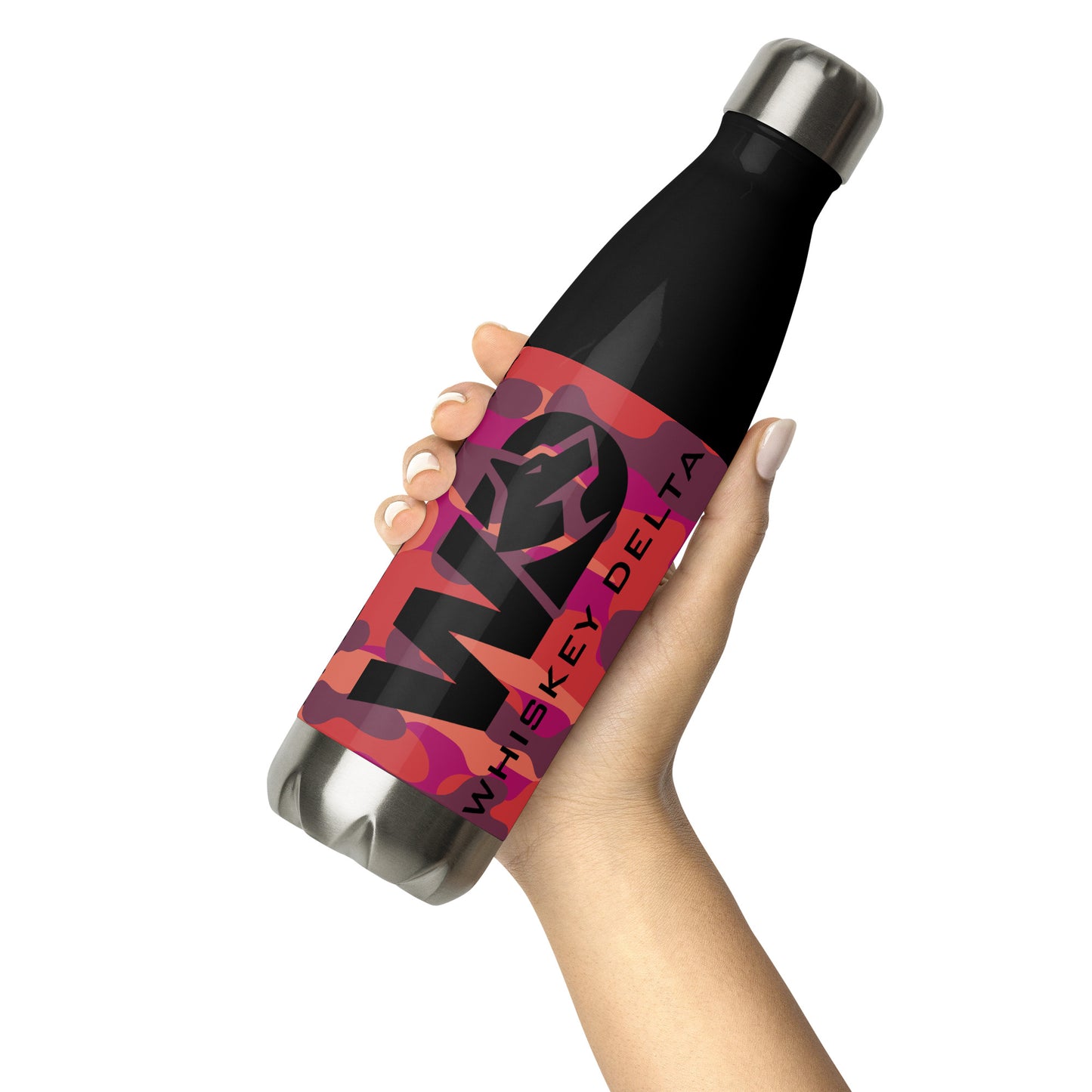 Edelstahl Trinkflasche WD - camo red berry