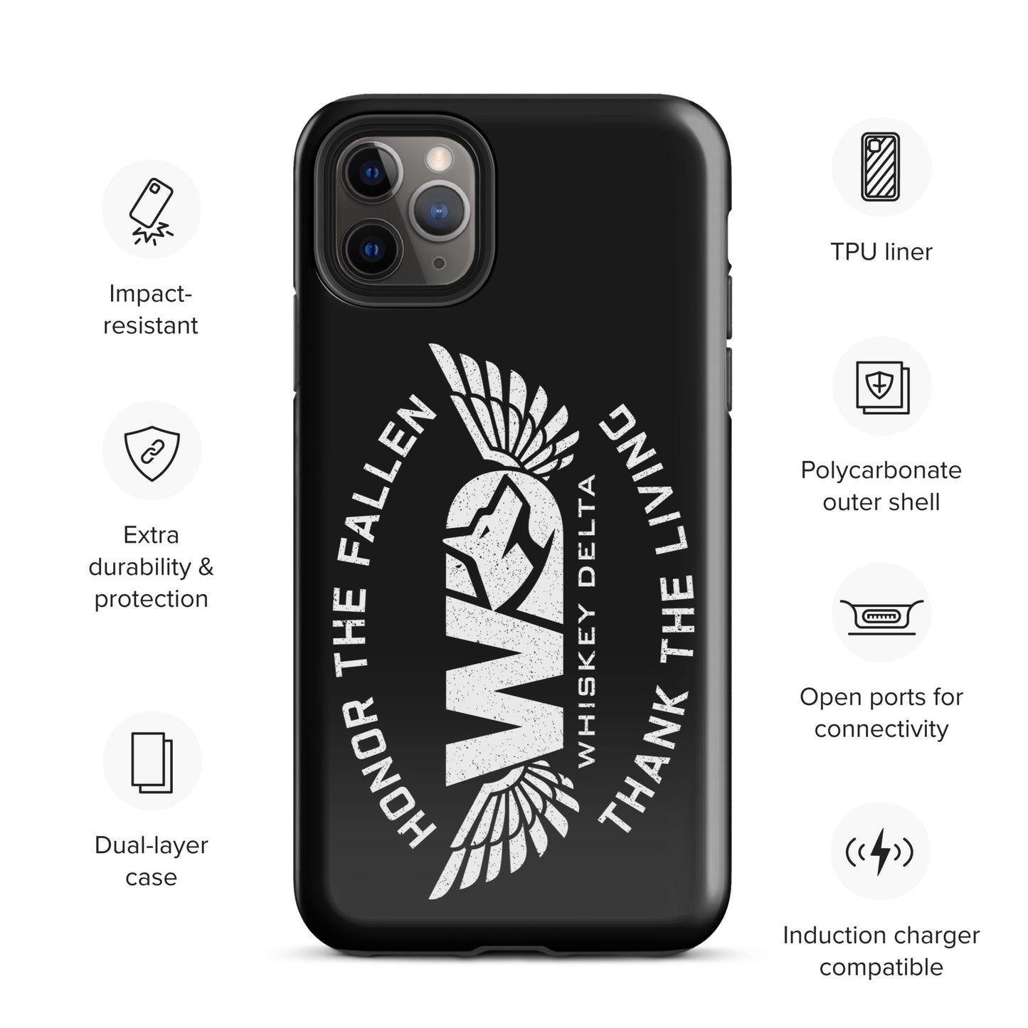 Hardcase iPhone® Handyhülle "HONOR THE FALLEN, THANK THE LIVING"