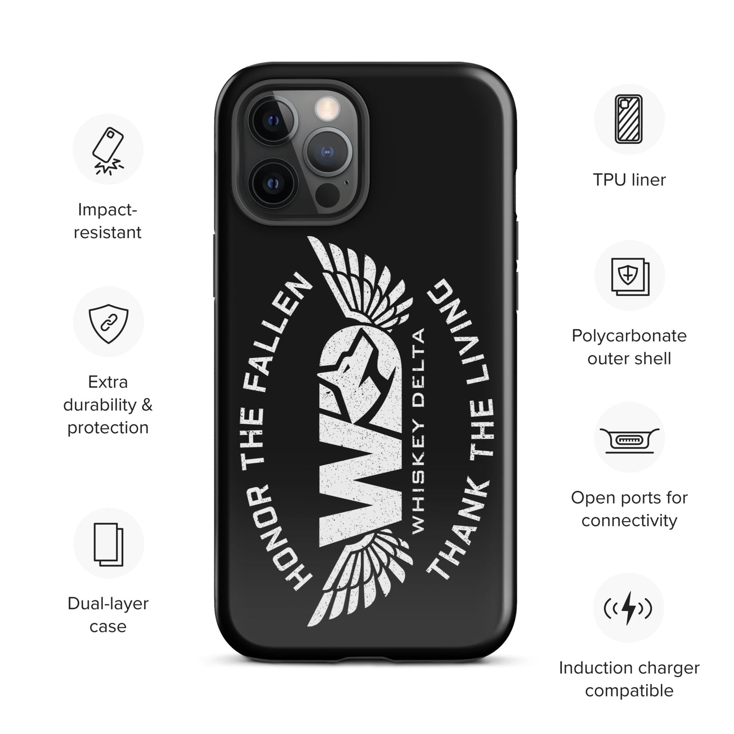 Hardcase iPhone® Handyhülle "HONOR THE FALLEN, THANK THE LIVING"