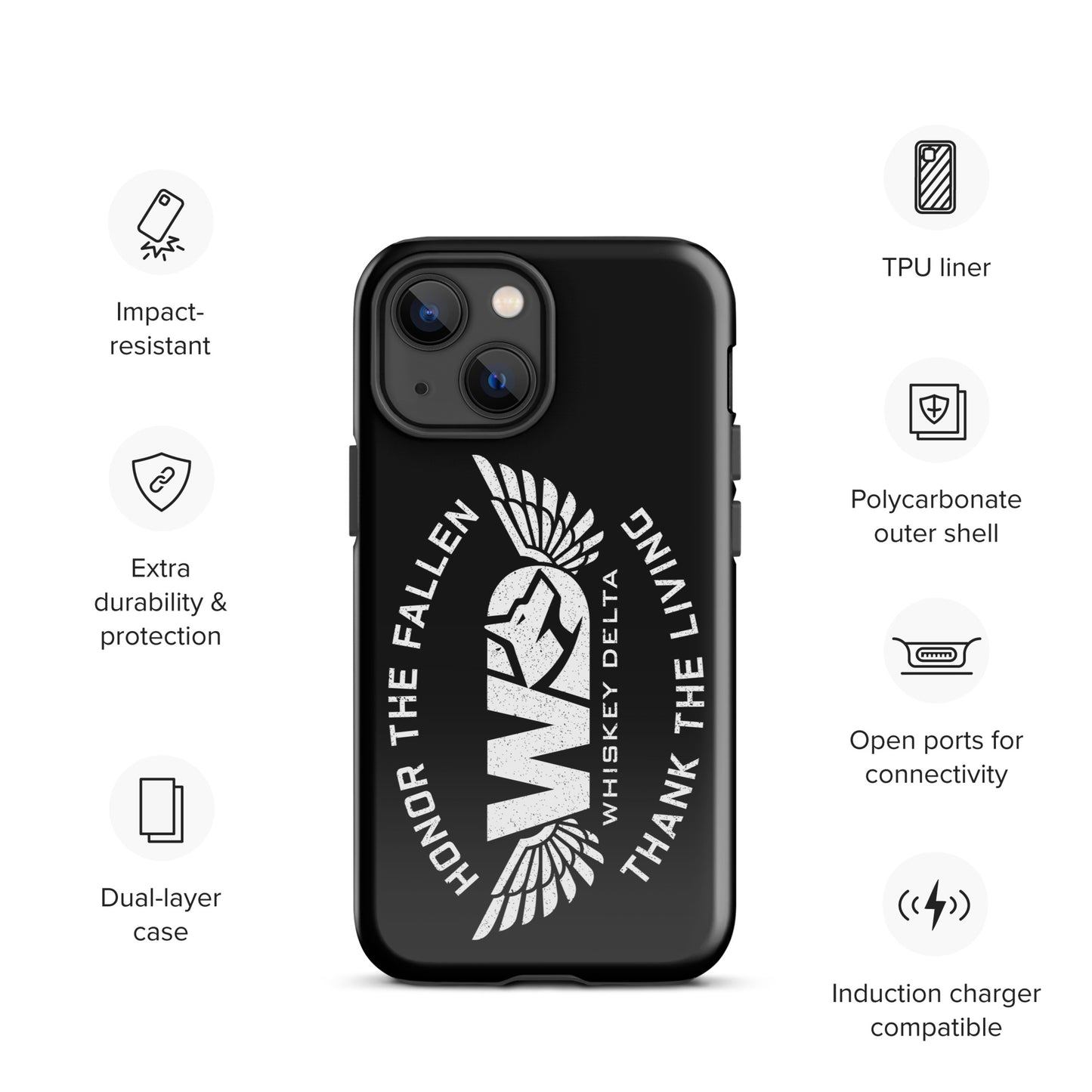 Hardcase iPhone® Handyhülle "HONOR THE FALLEN, THANK THE LIVING"