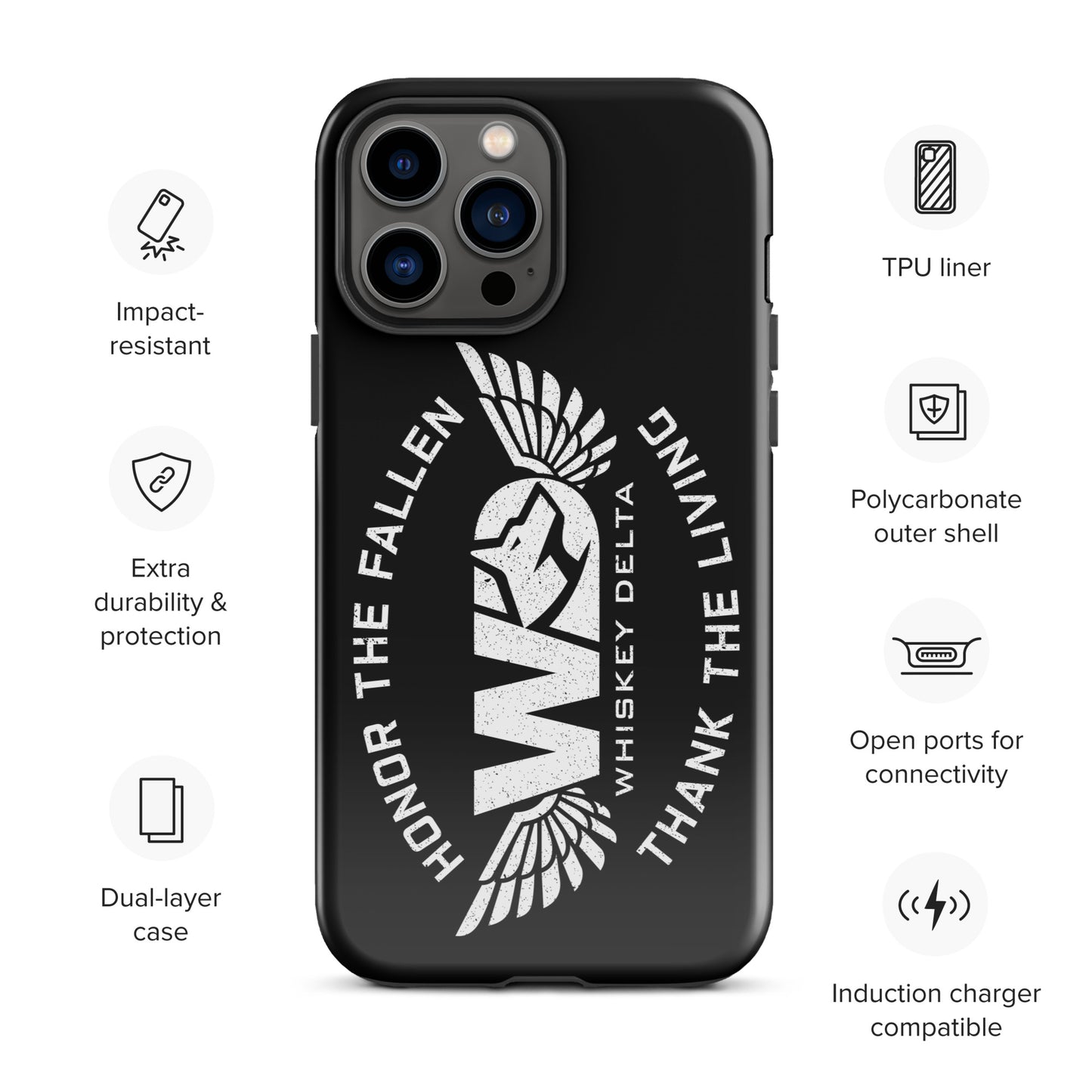 Hardcase iPhone® Handyhülle "HONOR THE FALLEN, THANK THE LIVING"