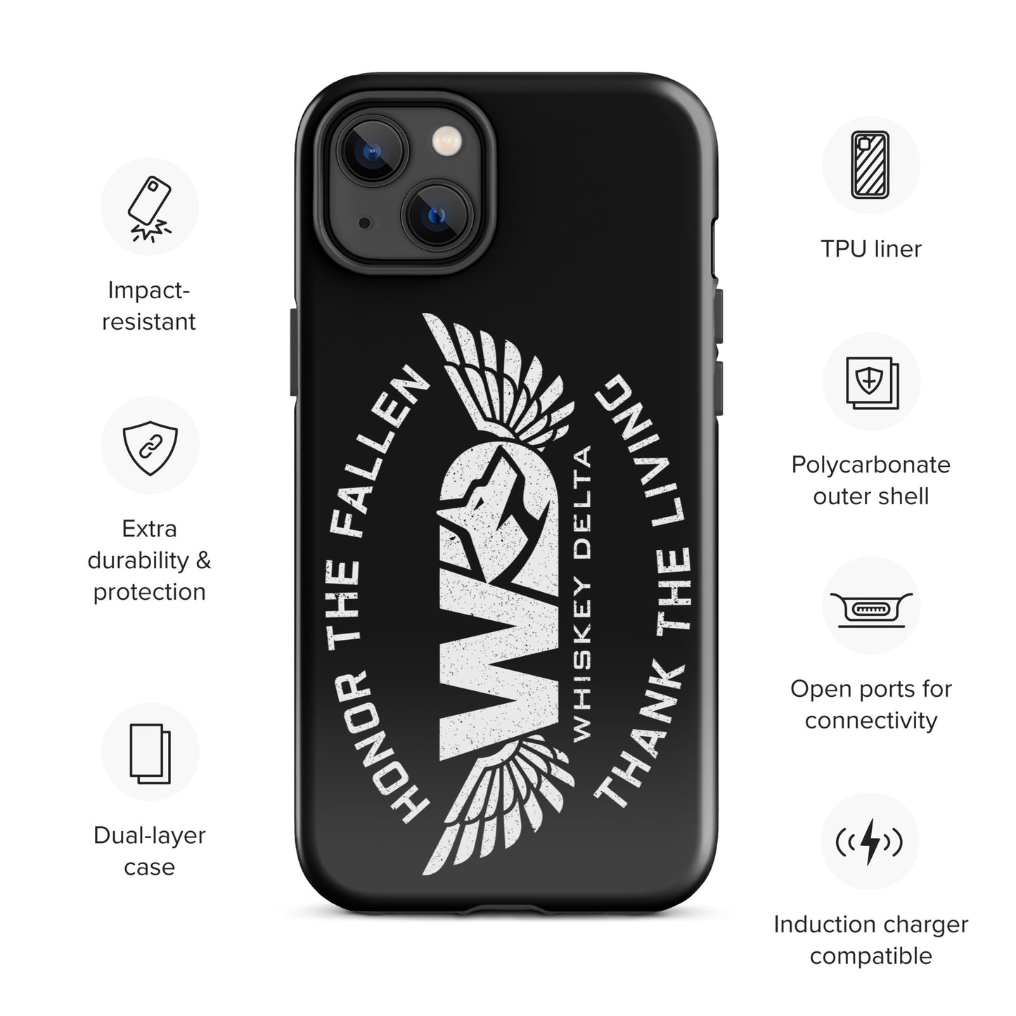 Hardcase iPhone® Handyhülle "HONOR THE FALLEN, THANK THE LIVING"