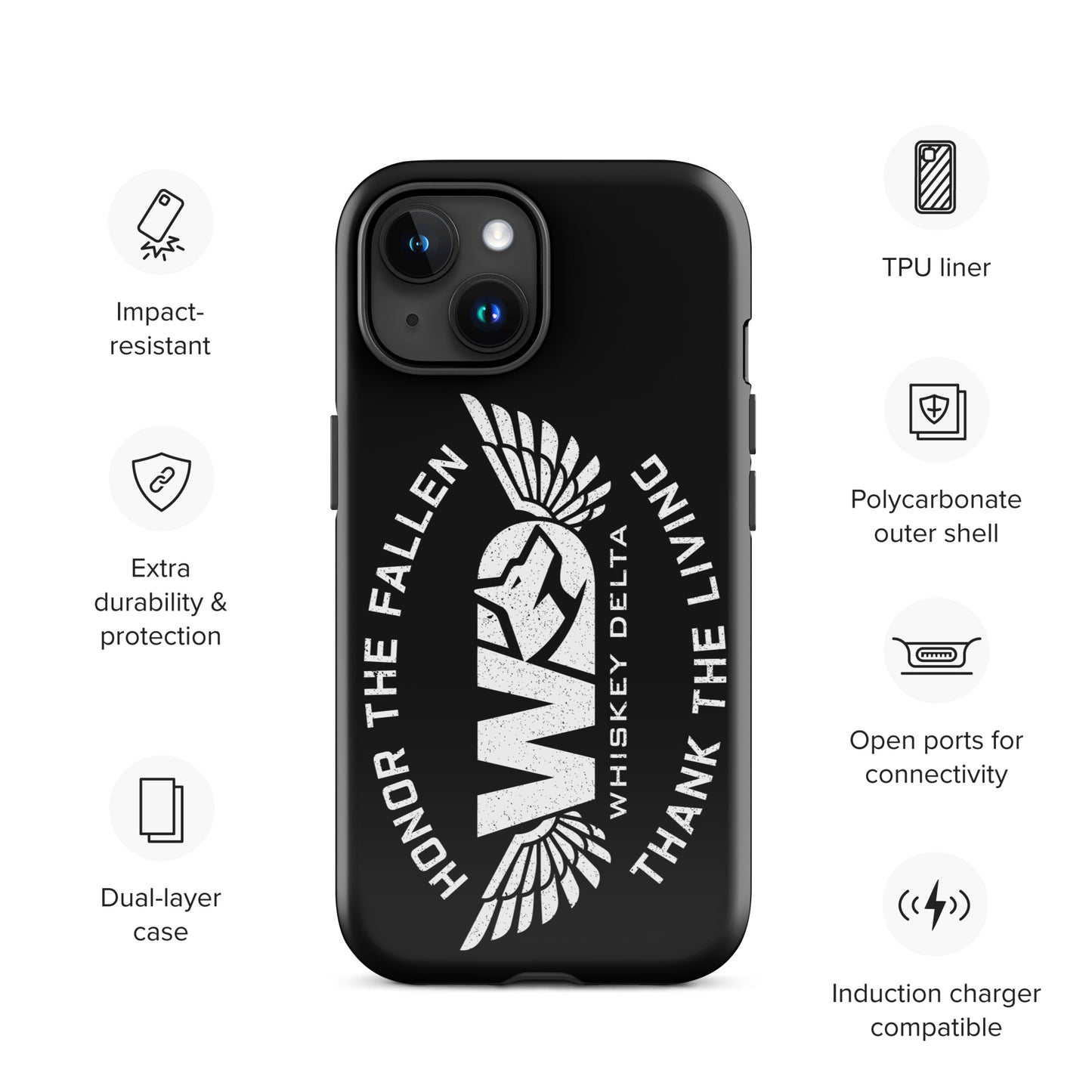 Hardcase iPhone® Handyhülle "HONOR THE FALLEN, THANK THE LIVING"