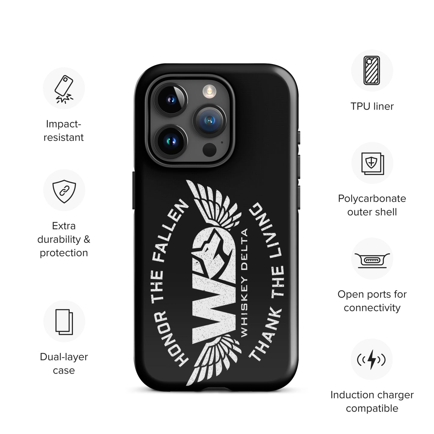 Hardcase iPhone® Handyhülle "HONOR THE FALLEN, THANK THE LIVING"