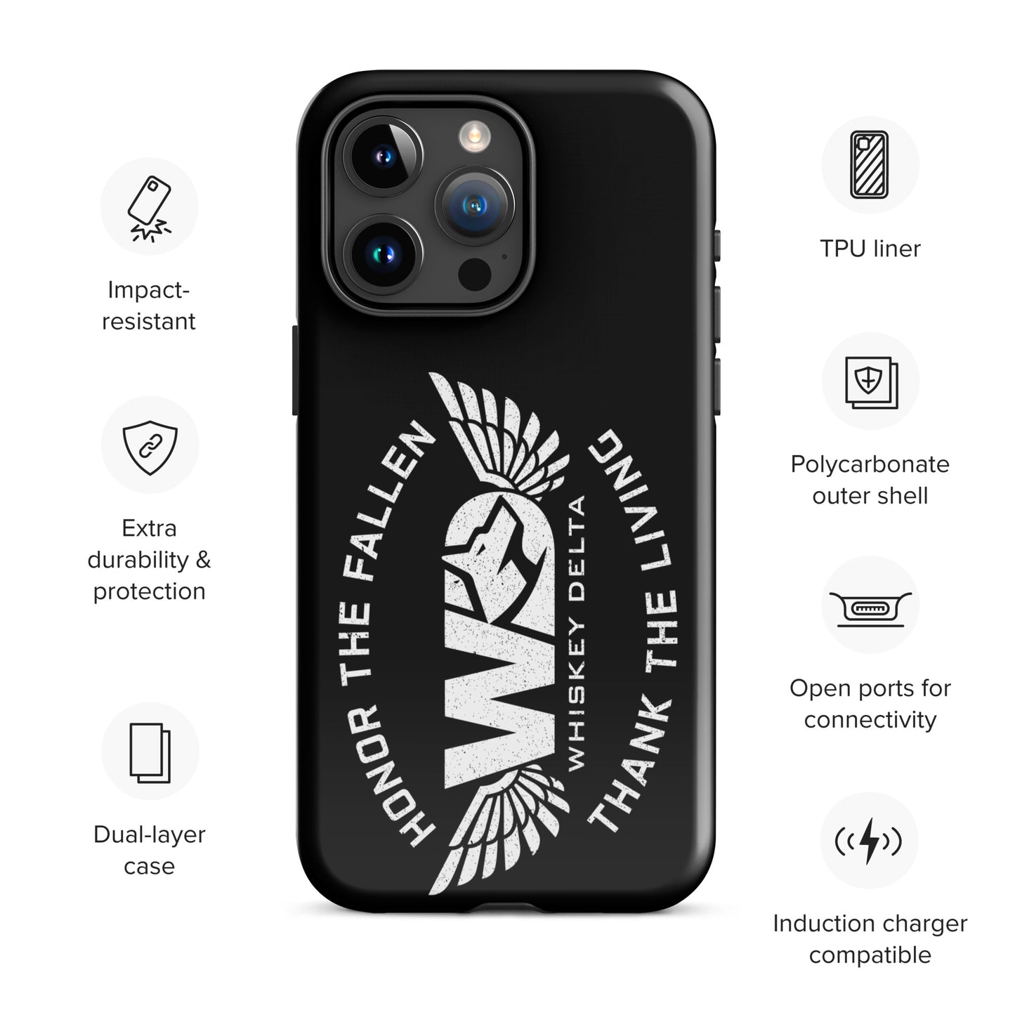 Hardcase iPhone® Handyhülle "HONOR THE FALLEN, THANK THE LIVING"