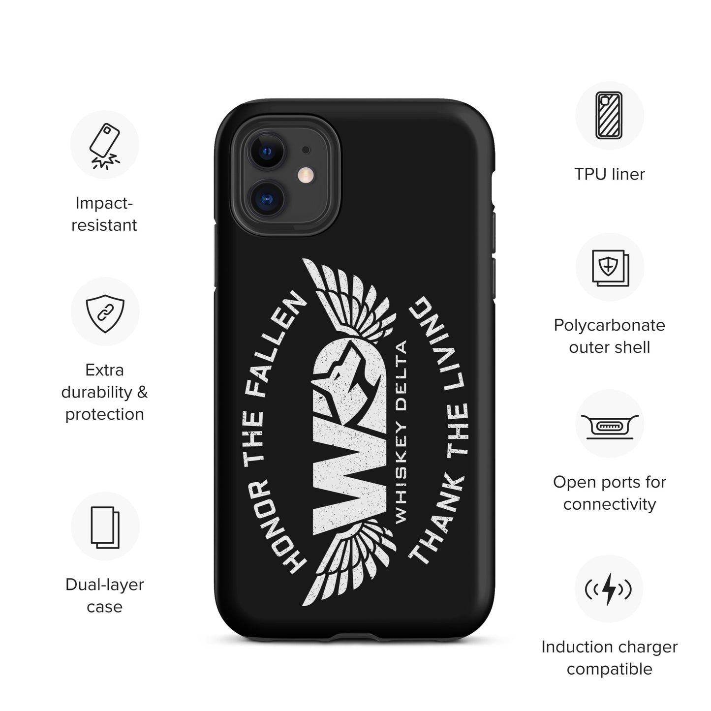 Hardcase iPhone® Handyhülle "HONOR THE FALLEN, THANK THE LIVING"