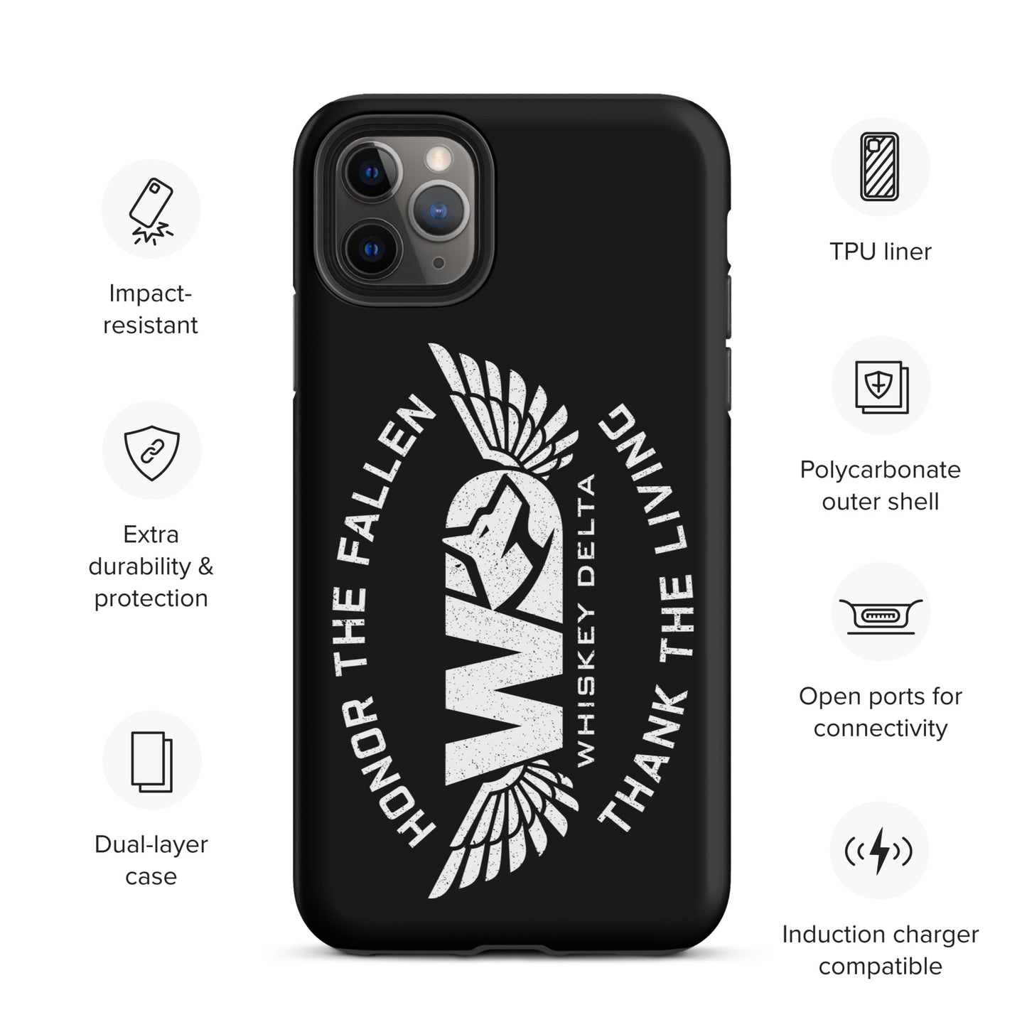 Hardcase iPhone® Handyhülle "HONOR THE FALLEN, THANK THE LIVING"