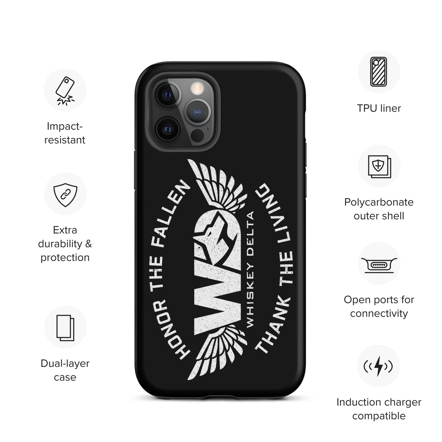 Hardcase iPhone® Handyhülle "HONOR THE FALLEN, THANK THE LIVING"