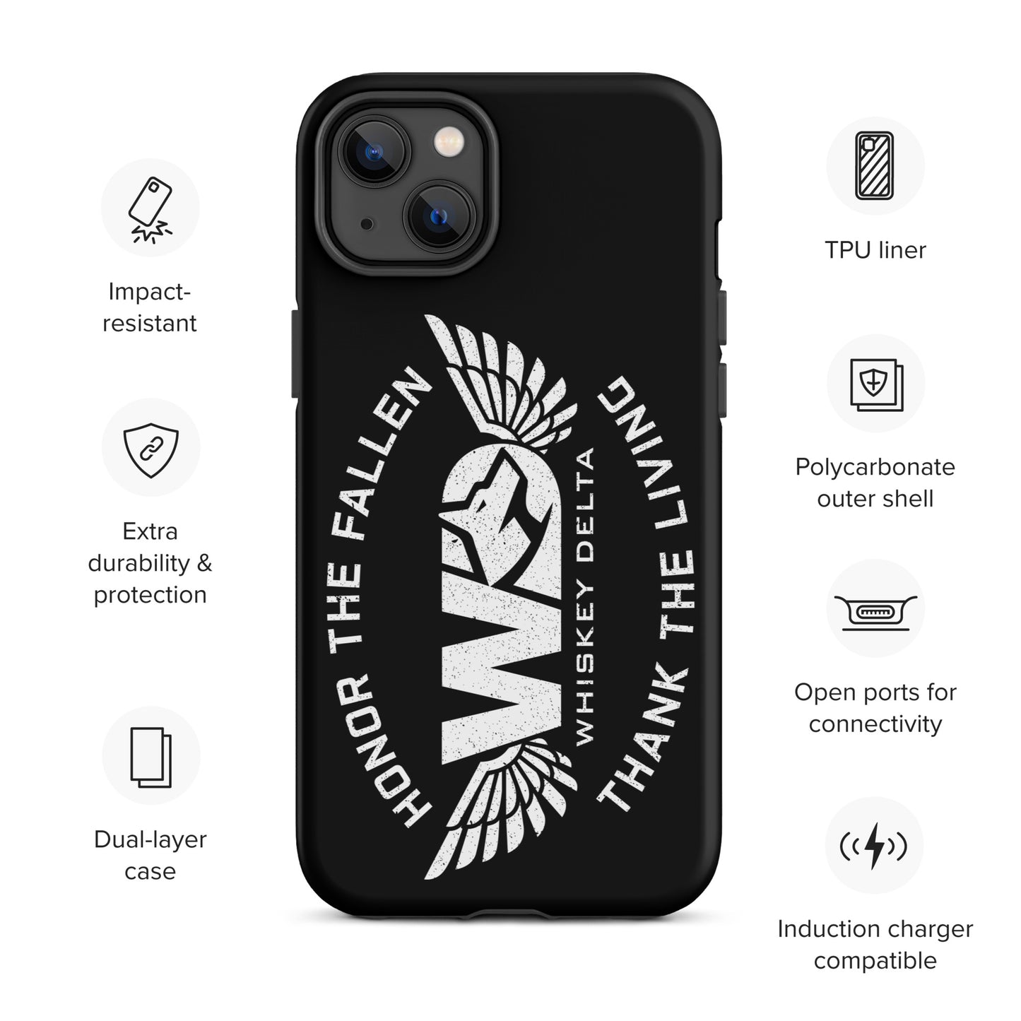 Hardcase iPhone® Handyhülle "HONOR THE FALLEN, THANK THE LIVING"