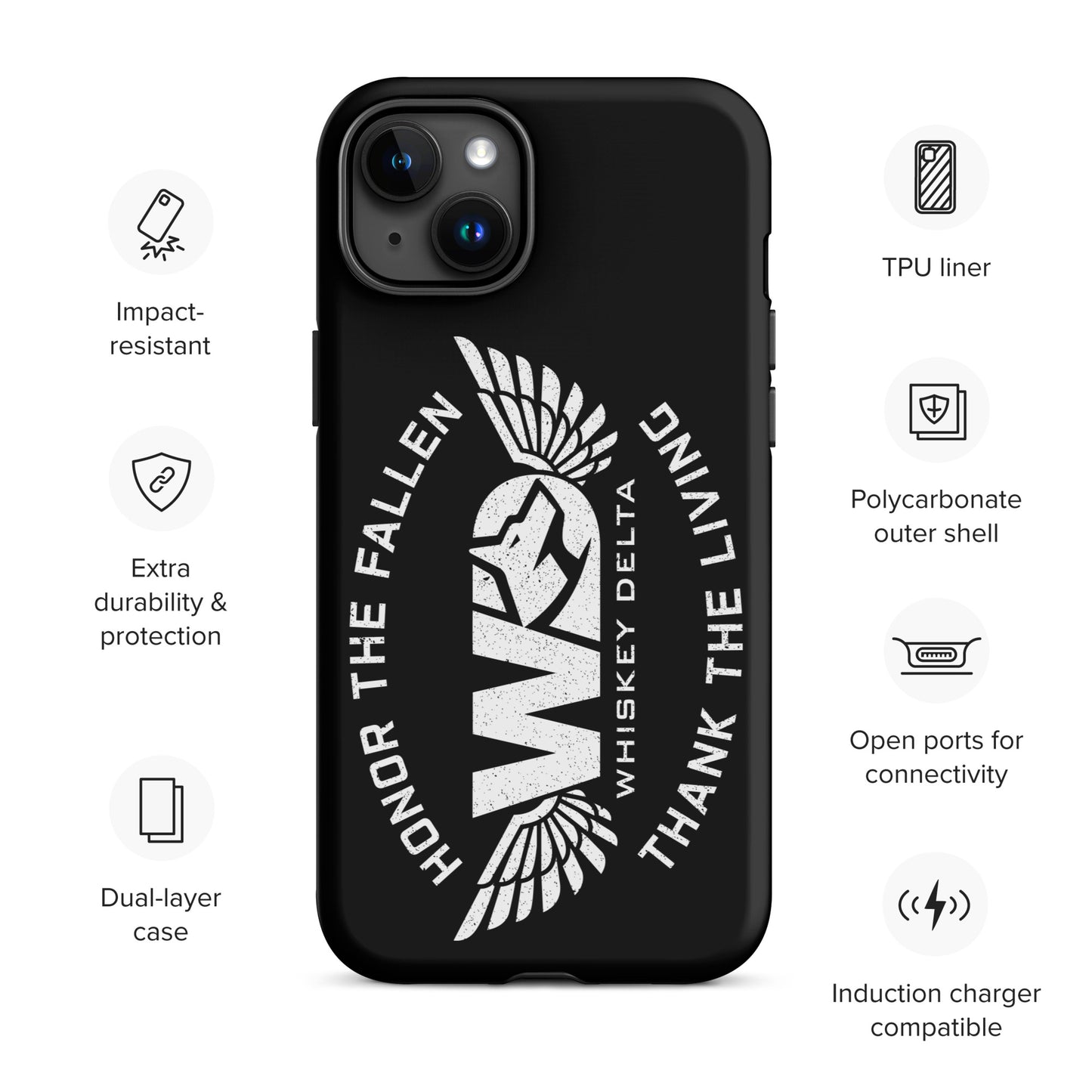 Hardcase iPhone® Handyhülle "HONOR THE FALLEN, THANK THE LIVING"