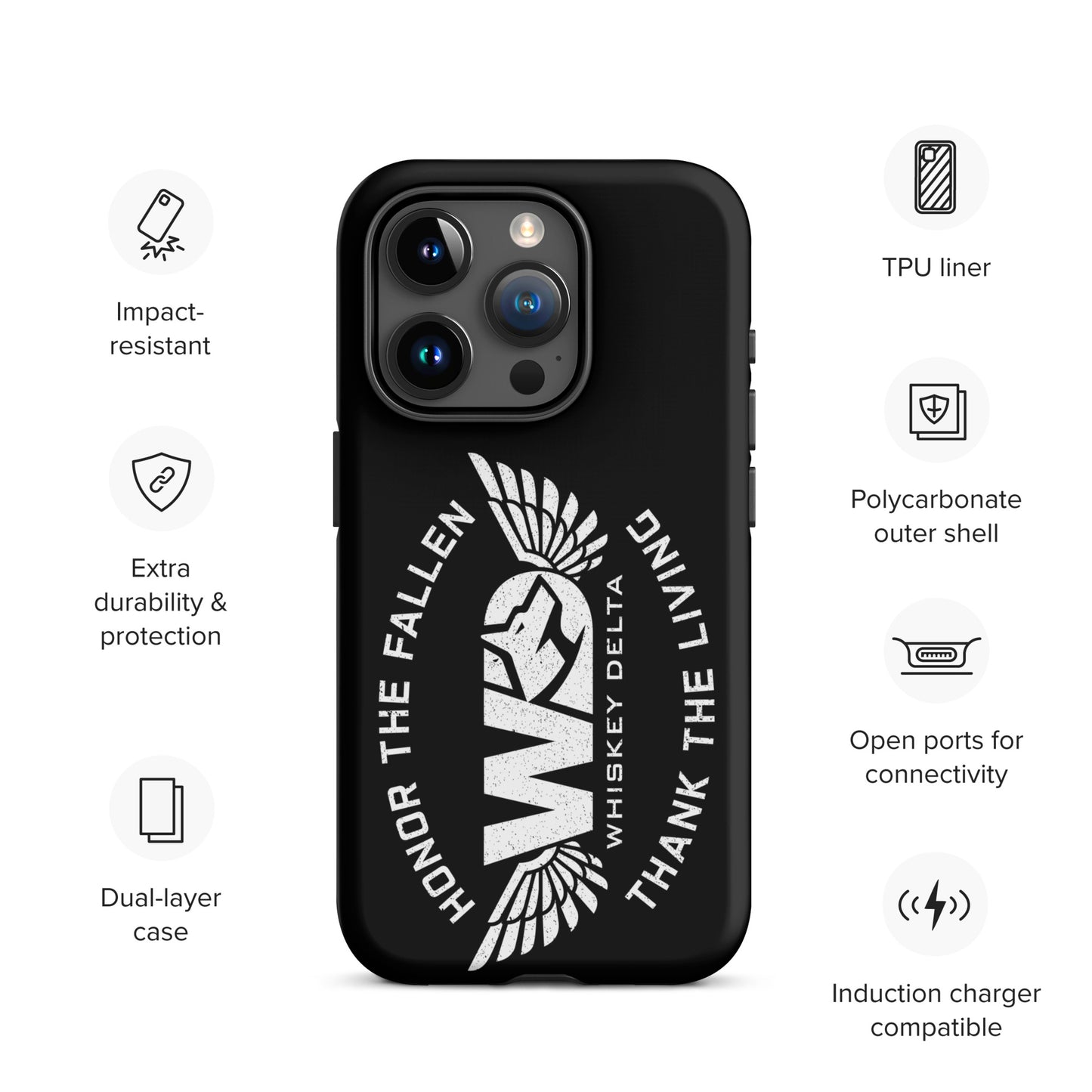 Hardcase iPhone® Handyhülle "HONOR THE FALLEN, THANK THE LIVING"