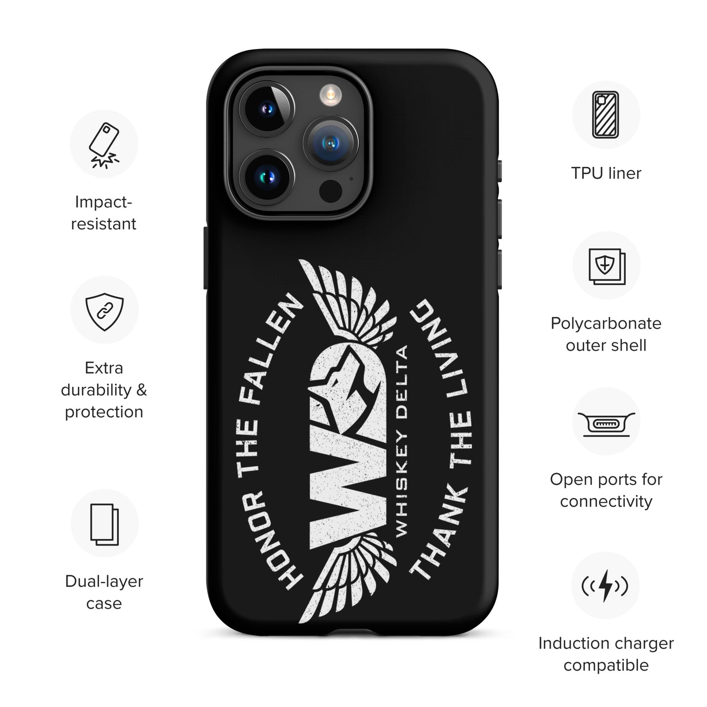 Hardcase iPhone® Handyhülle "HONOR THE FALLEN, THANK THE LIVING"